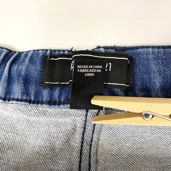 Forever 21 Mens Large Blue Stretch Joggers Comfort Athleisure Denim Look - Picture 7 of 14